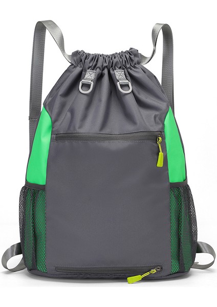 Taıdıng Z16 Naylon Ipli Sırt Çantası Spor Basketbol Saklama Omuz Çantası Dize Cinch Sırt Çantası-Gri (Yurt Dışından)