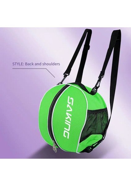 Dayanıklı Polyester Elyaf Basketbol Çantası 30CM Ayarlanabilir Omuz Askılı Spor Antrenman Sırt Çantası-Yeşil (Yurt Dışından) indirimleri