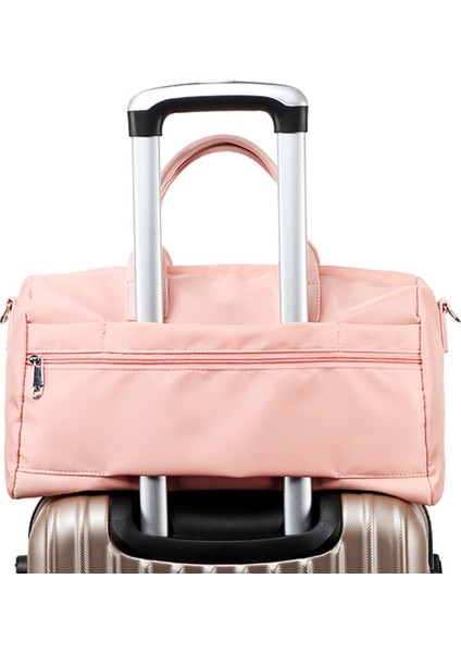 Oxford Kumaş Spor Çanta 39X19X21CM Spor Çantası Spor Çantası Hafta Sonu Gecelik Omuz Crossbody Çanta-Pembe (Yurt Dışından)