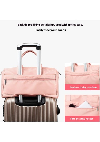 Oxford Kumaş Spor Çanta 39X19X21CM Spor Çantası Spor Çantası Hafta Sonu Gecelik Omuz Crossbody Çanta-Pembe (Yurt Dışından) fiyatları