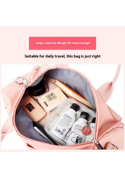 Oxford Kumaş Spor Çanta 39X19X21CM Spor Çantası Spor Çantası Hafta Sonu Gecelik Omuz Crossbody Çanta-Pembe (Yurt Dışından) indirimleri