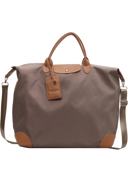 2399 Naylon Çanta Spor Seyahat Duffle Çanta Hafta Sonu Gecelik Çanta Tote Omuz Çantası-Gri (Yurt Dışından)