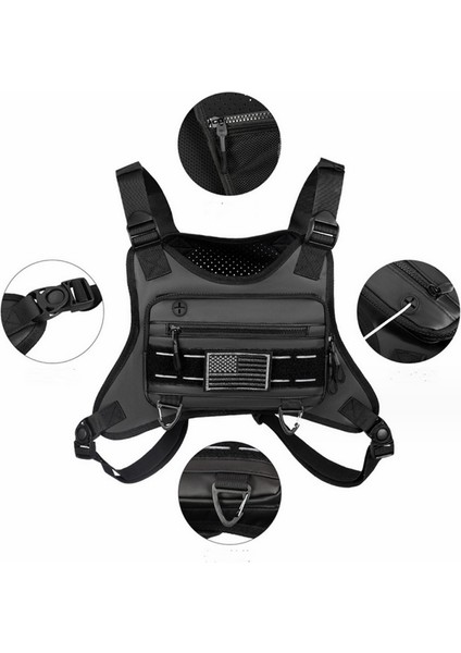 YA585 Outdoor Erkek Taktik Yelek Çantası 600D Kumaş Göğüs Sırt Çantası (Yurt Dışından) fırsatları