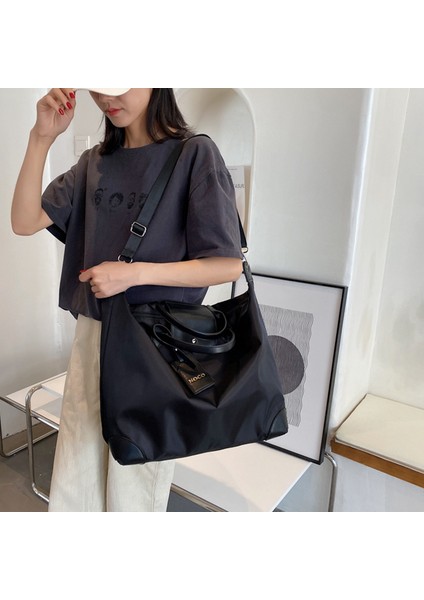 2399 Naylon Çanta Spor Seyahat Duffle Çanta Hafta Sonu Gecelik Çanta Tote Omuz Çantası-Siyah (Yurt Dışından) fiyatları