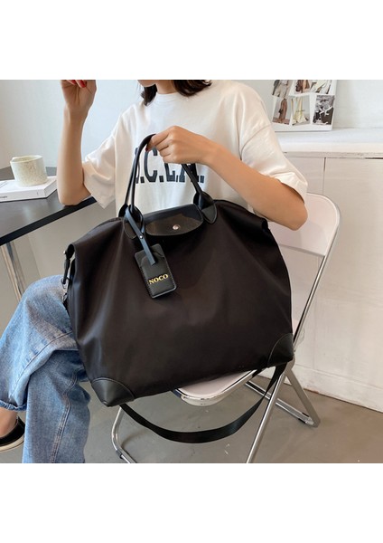 2399 Naylon Çanta Spor Seyahat Duffle Çanta Hafta Sonu Gecelik Çanta Tote Omuz Çantası-Siyah (Yurt Dışından) fırsatları