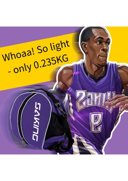 Dayanıklı Polyester Elyaf Basketbol Çantası 30CM Ayarlanabilir Omuz Askılı Spor Antrenman Sırt Çantası-Mor (Yurt Dışından) fiyatları