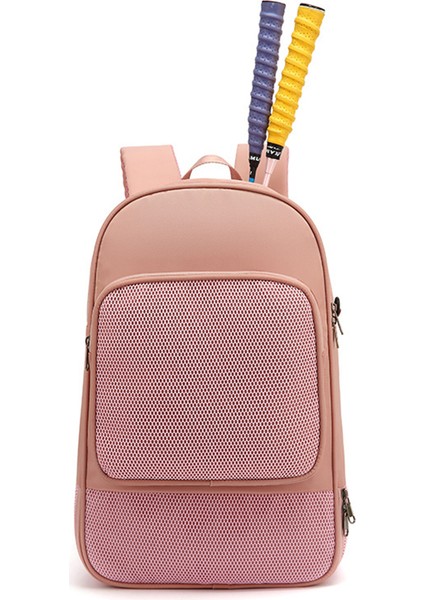 Tenis Badminton Spor Çantası Raket Saklama Ayakkabı Bölmeli Naylon Sırt Çantası, 31X19X46CM-PEMBE (Yurt Dışından)