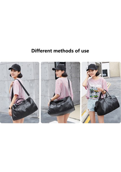 45X21X24CM Su Geçirmez Spor Çantası Pu Deri Duffle Çanta Hafta Sonu Gecelik Crossbody Çanta Çanta (Yurt Dışından) fiyatları