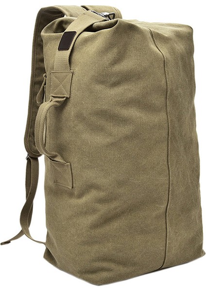 Açık Seyahat Kamp Erkek Sırt Çantası Sırt Çantası Kanvas Bagaj Çantası, Beden S: 45X26X20CM-HAKI (Yurt Dışından)