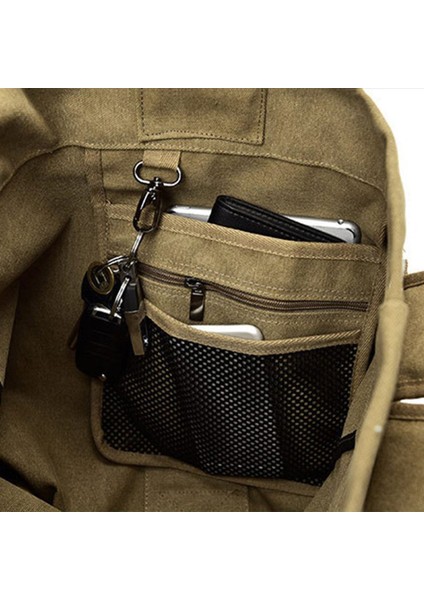 Açık Seyahat Kamp Erkek Sırt Çantası Sırt Çantası Kanvas Bagaj Çantası, Beden S: 45X26X20CM-SIYAH (Yurt Dışından) indirimleri