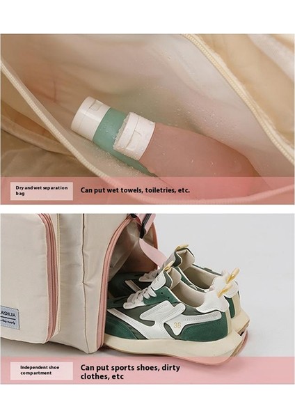 Katlanabilir Oxford Kumaş Spor Çantası Spor Çanta Omuz Askılı Islak ve Kuru Ayırma Cep Silindir Çanta-Mor (Yurt Dışından) fırsatları