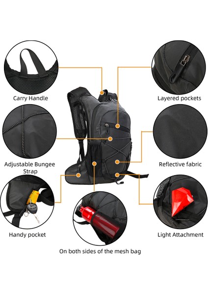 2l Çok Fonksiyonlu Açık Hava Bisiklet Yürüyüş Dağcılık Çantası Yansıtıcı Sırt Çantası-Gri (Yurt Dışından) fırsatları