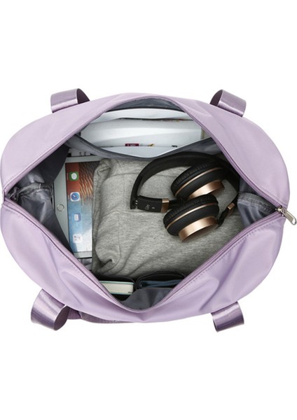 Oxford Kumaş Duffle Çanta Hafta Sonu Gecelik Omuz Çantası Spor Salonu El Çantası-Siyah (Yurt Dışından) modelleri