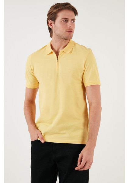 Pamuklu Regular Fit Yarım Fermuarlı Polo Yaka T Shirt Erkek Polo Yaka T Shirt 5901029 fırsatları