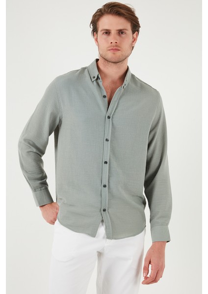 Regular Fit Uzun Kollu Düğmeli Yaka Gömlek Erkek Gömlek CF25S116777