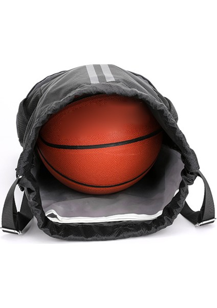 Halın Büzgülü Basketbol Sırt Çantası Ayakkabı Bölmeli Spor Topu Çantası-Siyah (Yurt Dışından) fırsatları