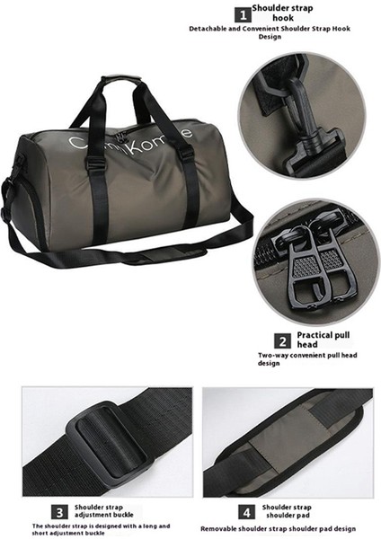 Pu Deri Spor Çantası Spor Çanta Omuz Askılı Islak ve Kuru Ayırma Cep Duffle Çanta-Gümüş (Yurt Dışından) modelleri