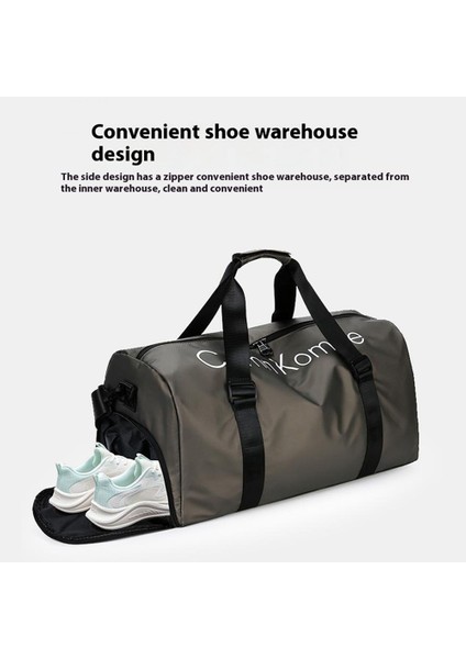 Pu Deri Spor Çantası Spor Çanta Omuz Askılı Islak ve Kuru Ayırma Cep Duffle Çanta-Gümüş (Yurt Dışından) fırsatları