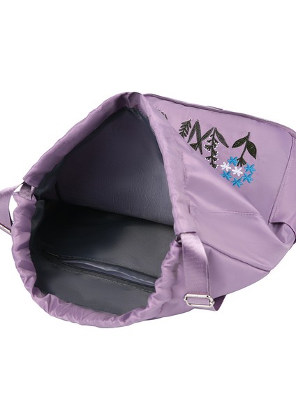 Çiçek Nakış Ipli Sırt Çantası Su Geçirmez Oxford Kumaş Katlanabilir Omuz Çantası-Açık Mor (Yurt Dışından) indirimleri