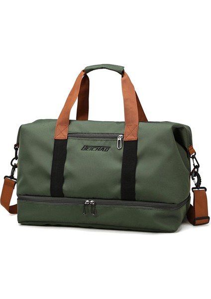 BED-810 Günlük Oxford Kumaş Spor Çantası Seyahat Hafta Sonu Çanta Crossbody Omuz Çantası-Yeşil (Yurt Dışından)