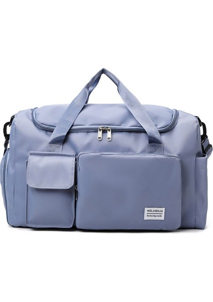 Oxford Kumaş Spor Çantası Islak ve Kuru Ayırma Cepli Spor Çantası Spor Çantası-Haze Mavi (Yurt Dışından)