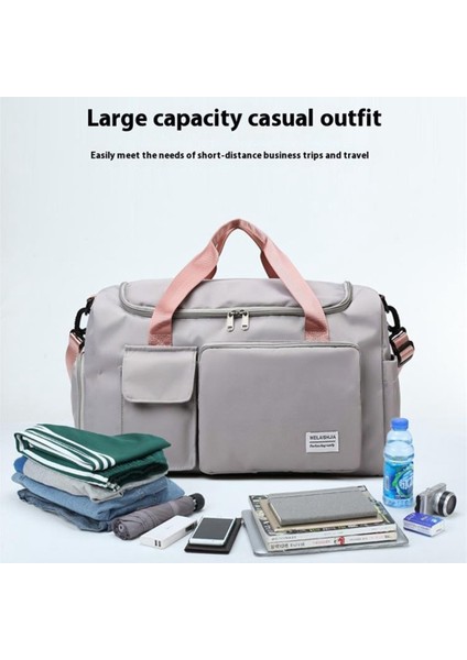 Oxford Kumaş Spor Çantası Islak ve Kuru Ayırma Cepli Spor Çantası Spor Çantası-Haze Mavi (Yurt Dışından) modelleri