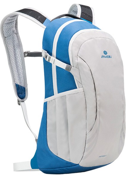 Anmeılu 1062 16L Naylon+Polyester Sırt Çantası Yürüyüş Bisiklete Binme Büyük Omuz Çantası-Açık Gri+Mavi (Yurt Dışından)