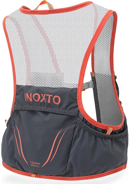 Outdoor Inoxto 3.5l Koşu Yeleği Sırt Çantası Hafif Telefon Tutucu Cepler Yürüyüş Bisiklet Sırt Çantası Su Şişesi Taşıma Çantası (Boyut: L)-Koyu Gri/turuncu (Yurt Dışından)