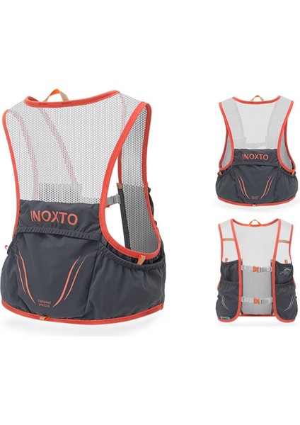 Outdoor Inoxto 3.5l Koşu Yeleği Sırt Çantası Hafif Telefon Tutucu Cepler Yürüyüş Bisiklet Sırt Çantası Su Şişesi Taşıma Çantası (Boyut: L)-Koyu Gri/turuncu (Yurt Dışından) modelleri