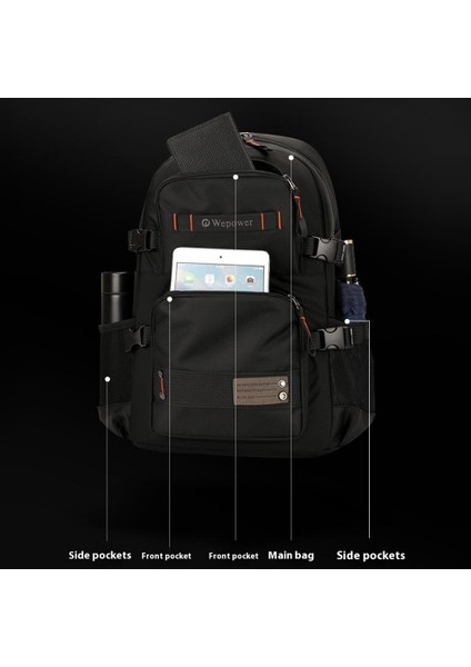 Wepower 8110 Büyük Kapasiteli Naylon Iş Rahat Sırt Çantası Açık Seyahat Çift Omuz Çantası-Koyu Mavi (Yurt Dışından) modelleri