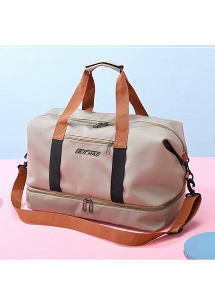 BED-810 Rahat Oxford Kumaş Spor Tote Çanta Seyahat Hafta Sonu Çanta Crossbody Omuz Çantası-Haki (Yurt Dışından) fiyatları
