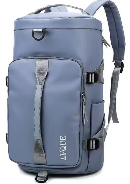 Su Geçirmez Naylon Oxford Kumaş Sırt Çantası Açık Seyahat Bagaj Holdall Omuz Çantası-Haze Mavi (Yurt Dışından)