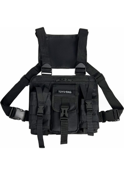 YH6025 Açık Taktik Yelek Çift Omuz Çantası Oxford Kumaş Göğüs Çantası (Yurt Dışından)