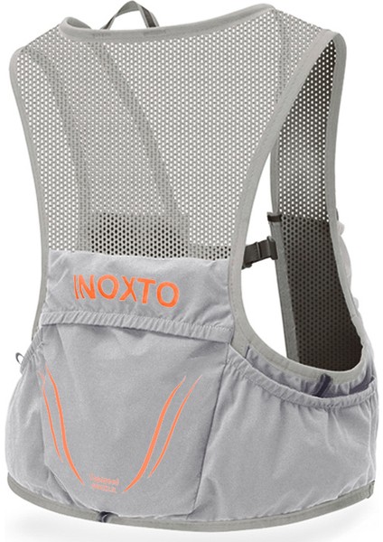 Outdoor Inoxto 3.5l Koşu Yeleği Sırt Çantası Hafif Telefon Tutucu Cepler Yürüyüş Bisiklet Sırt Çantası Su Şişesi Taşıma Çantası (Boyut: L) -Açık Gri/turuncu (Yurt Dışından)