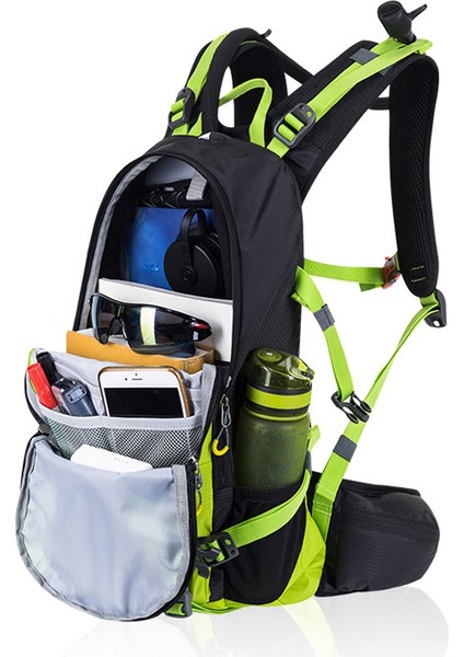 Anmeılu 1031A 20L Doğa Sporları Gece Bisiklete Binme Yansıtıcı Sırt Çantası 210D Naylon Su Geçirmez Ultra Hafif Kask Omuz Çantası-Siyah/yeşil (Yurt Dışından) indirimleri