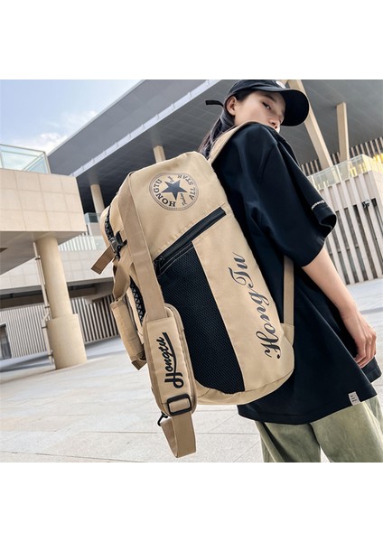 HT-325 Spor Omuz Çantası Oxford Kumaş Seyahat Çantası Haftasonu Çantası Saklama Çantası-Haki (Yurt Dışından) fiyatları