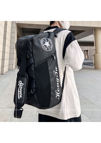 HT-325 Spor Omuz Çantası Oxford Kumaş Seyahat Çantası Haftasonu Çantası Saklama Çantası-Gri (Yurt Dışından) fırsatları