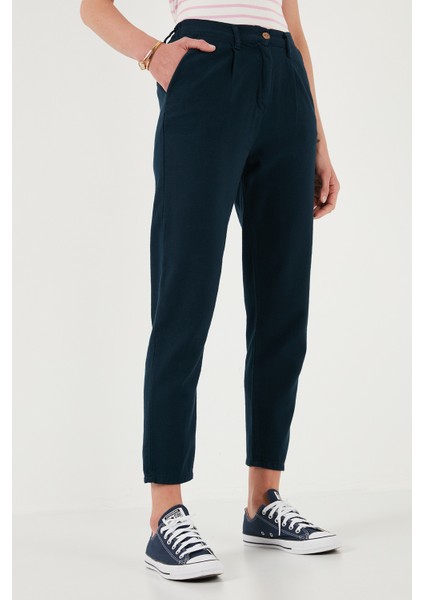 Pamuklu Slim Fit Normal Bel Düz Paça Pantolon Bayan Pantolon 668Y5121 modelleri