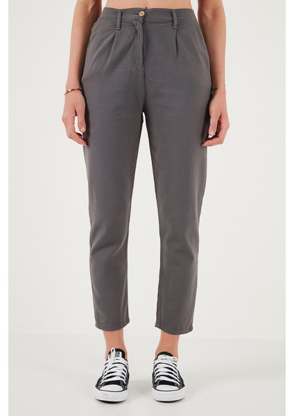 Pamuklu Slim Fit Normal Bel Düz Paça Pantolon Bayan Pantolon 668Y5121 fiyatları