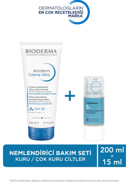 Çok Kuru,Kuru Ciltler & Nemlendirici Yüz Vücut Bakım Kremi Ve Pure Active D-Panthenol Bakım Serumu