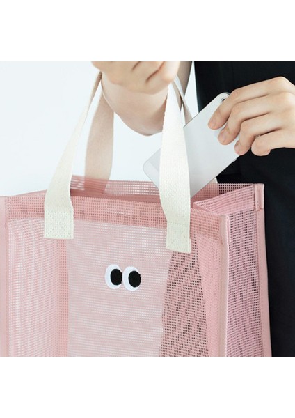 Polyester Örgü Tuvalet Malzemeleri Saklama Çantası Şampuan Çantası Duş Çantası-Siyah (Yurt Dışından) fırsatları