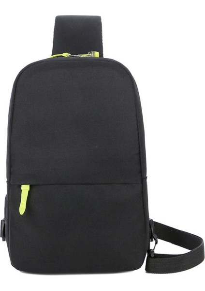 0992 Erkek Kadın Göğüs Çantası Naylon Oxford Clorh Tek Omuz Crossbody Çanta Rahat Seyahat Sırt Çantası-Siyah (Yurt Dışından)
