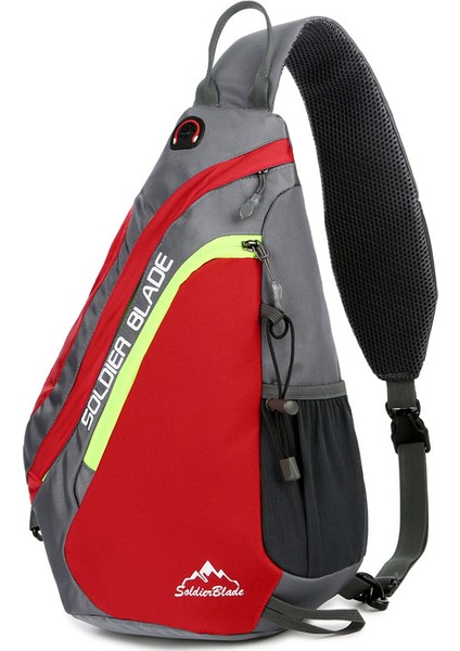Soldıer Blade 8829 Açık Eğlence Çapraz Ceset Çantası Spor Tırmanma Çantası Polyester Fermuarlı Omuz Çantası-Kırmızı (Yurt Dışından)