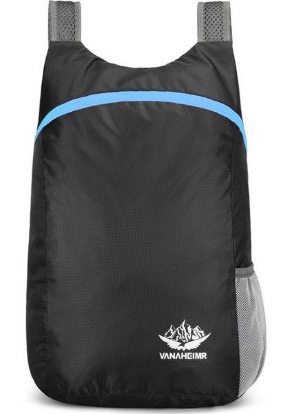 Vanaheımr 600 Ultra Hafif Katlanabilir Açık Hava Tırmanma Yürüyüş Sırt Çantası Seyahat Sırt Çantası-Siyah+Mavi Yeni Renk (Yurt Dışından)