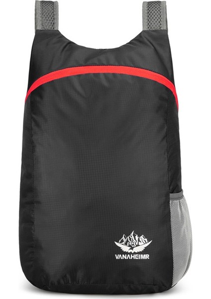Vanaheımr 600 Ultra Hafif Katlanabilir Açık Hava Tırmanma Yürüyüş Sırt Çantası Seyahat Sırt Çantası-Siyah+Kırmızı Yeni Renk (Yurt Dışından)