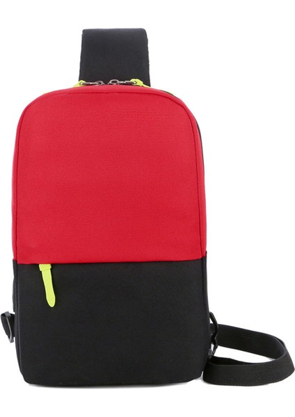 0992 Erkek Kadın Göğüs Çantası Naylon Oxford Clorh Tek Omuz Crossbody Çanta Rahat Seyahat Sırt Çantası-Kırmızı (Yurt Dışından)