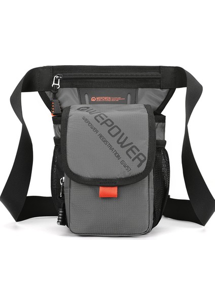 Wepower 2305 Doğa Sporları Erkek Bel Paketi Crossbody Çanta Naylon Bisiklet Bacak Çantası-Gri (Yurt Dışından)
