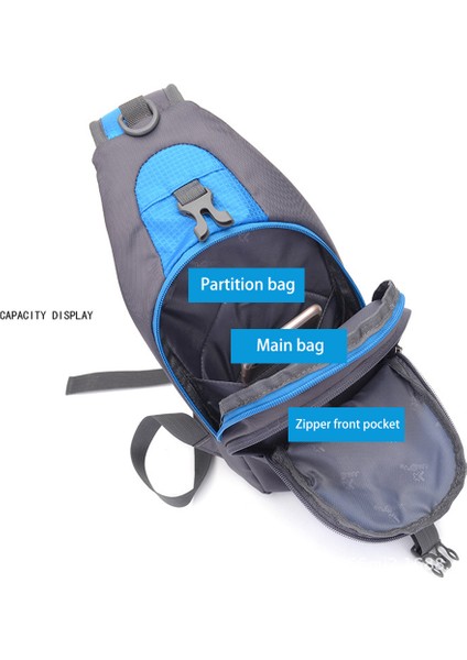 Junletu Erkek Kadın Göğüs Çantası Naylon Tek Omuz Crossbody Çanta Ayrılabilir Şişe Çantası-Yeşil (Yurt Dışından)