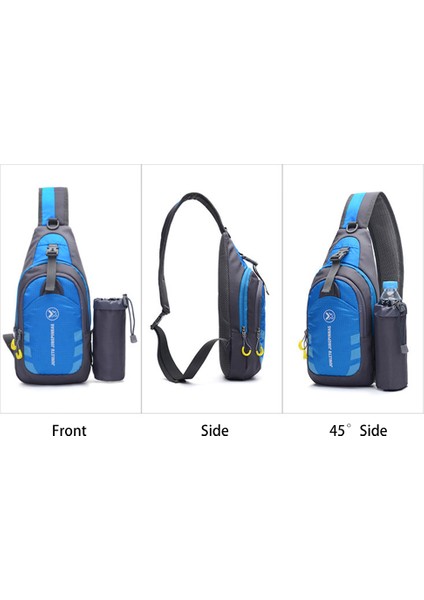 Junletu Erkek Kadın Göğüs Çantası Naylon Tek Omuz Crossbody Çanta Ayrılabilir Şişe Çantası-Yeşil (Yurt Dışından)