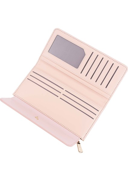 Baellerry N2403 Uzun Cüzdan Pu Deri Cep Telefonu Kılıfı Çanta Bayan Debriyaj Çanta Çanta-Pembe (Yurt Dışından) modelleri